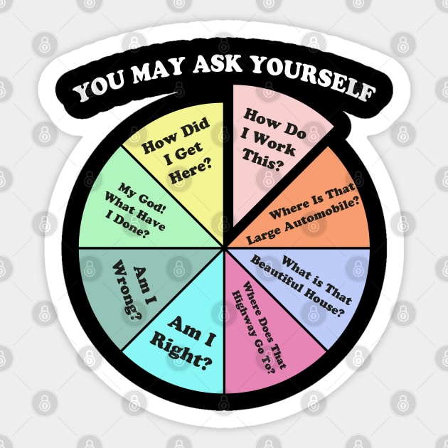 You May Ask Yourself Classic 80's Pop Music Retro Pie Chart Sticker by Nrsucapr